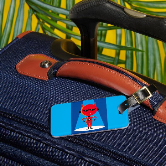 Devil Superhero Character Bold Red and Blue Gepäckanhänger
