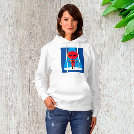 Devil Superhero Character Bold Red and Blue Hoodie
