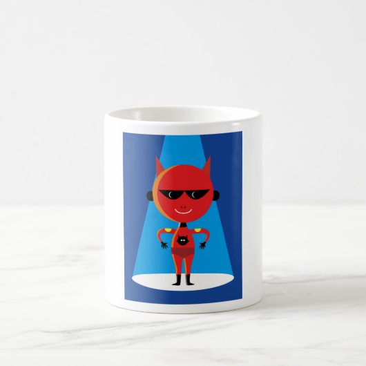 Devil Superhero Character Bold Red and Blue Kaffeetasse (Mittel)