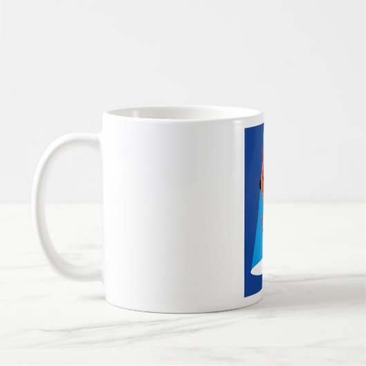 Devil Superhero Character Bold Red and Blue Kaffeetasse (Links)