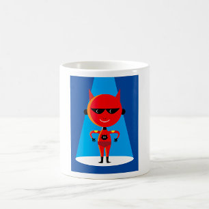 Devil Superhero Character Bold Red and Blue Kaffeetasse