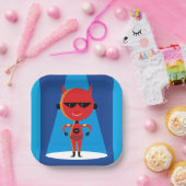 Devil Superhero Character Bold Red and Blue Pappteller (Party)