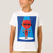 Devil Superhero Character Bold Red and Blue T-Shirt (Vorderseite)