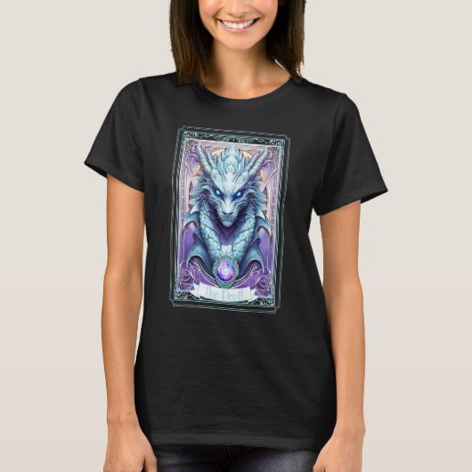 Devil Tarot Card Halloween Dragon Pastel Goth Witc T-Shirt (Vorderseite)