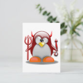 Devil Tux (Linux Tux) Postkarte (Stehend Vorderseite)