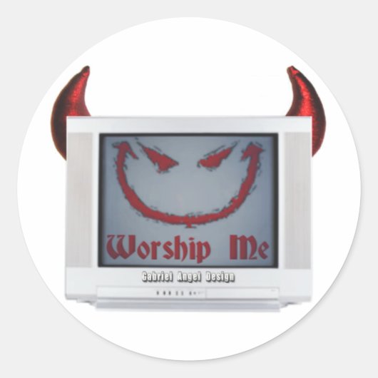 Devil TV Runder Aufkleber (Vorderseite)
