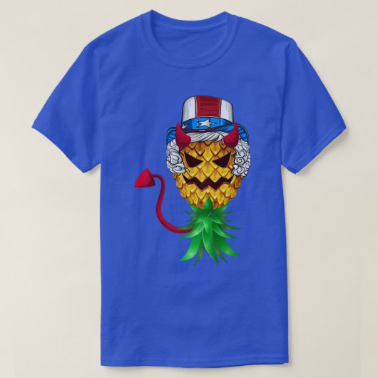 Devil Uncle Sam Hat Upside Down Ananas 4. J T-Shirt (Design vorne)