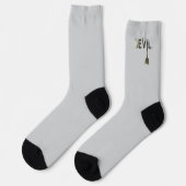DEVIL Unisex Socks Trend Abstrakt Schwarz-weiß Socken (Linkes Detail)