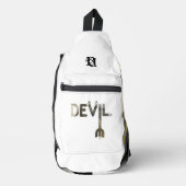 DEVIL White Sling Bag Trend Abstrakt Black Gold (Vorderseite)
