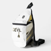 DEVIL White Sling Bag Trend Abstrakt Black Gold (Rechte Ecke)