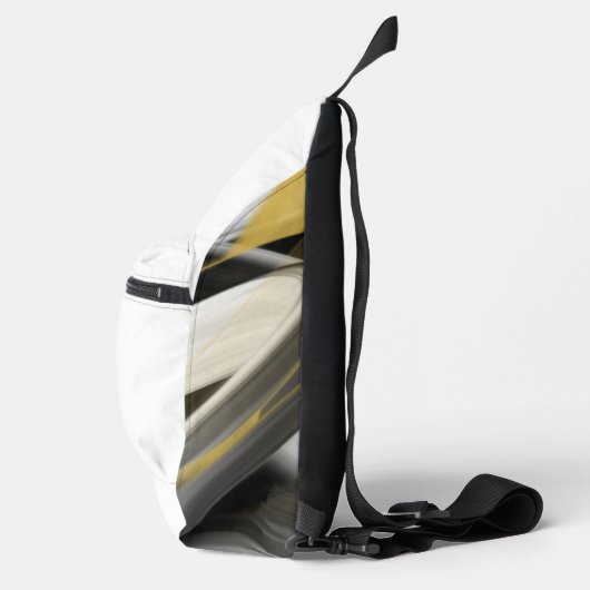 DEVIL White Sling Bag Trend Abstrakt Black Gold (Rechts)