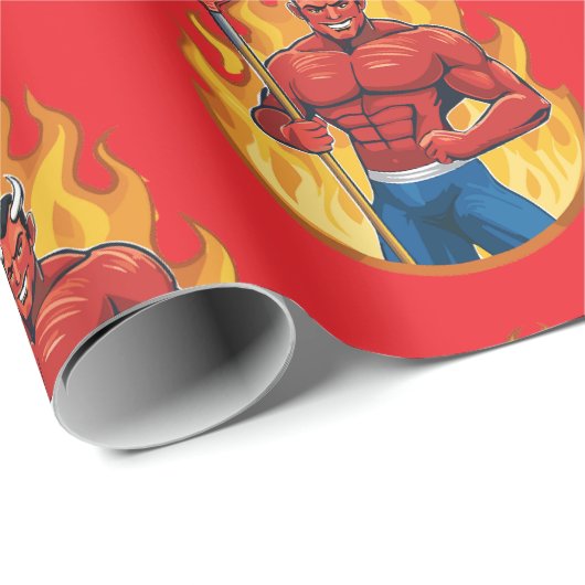 Devil with trident geschenkpapier (Rolleneckpunkt)