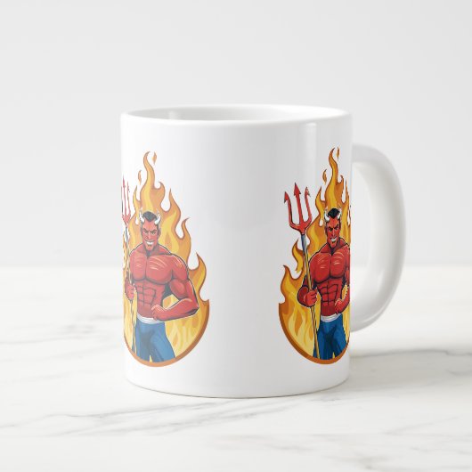 Devil with trident Jumbo-Tasse (Vorderseite Rechts)