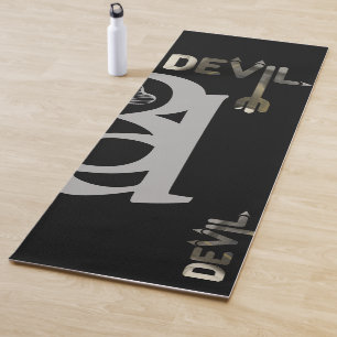 DEVIL Yogamatte Abstrakte Kunst Schwarz Weiß Gold