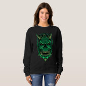 Devil Zombie Creepy Satan Evil Demon Head Skull Ha Sweatshirt (Vorne ganz)