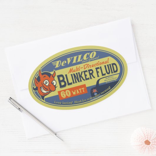 DeVilCo Blinker Fluid Ovaler Aufkleber (Umschlag)