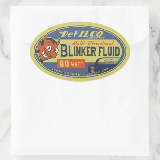 DeVilCo Blinker Fluid Ovaler Aufkleber (Tasche)