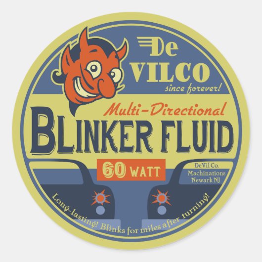 DeVilCo Blinker Fluid Runder Aufkleber (Vorderseite)
