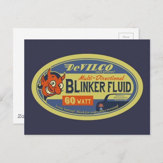 DeVilCo Blinker-Flüssigkeit Postkarte (Vorne/Hinten)