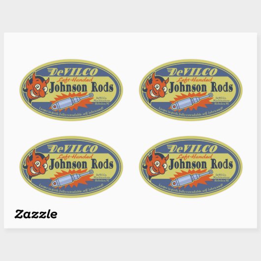 DeVILCO Left-Handed Johnsons Ovaler Aufkleber (Blatt)