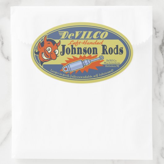 DeVILCO Left-Handed Johnsons Ovaler Aufkleber (Tasche)