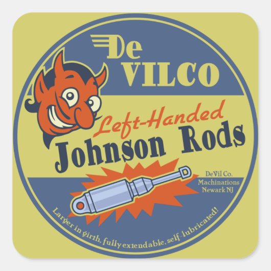 DeVILCO Linkshänder-Johnsons Quadratischer Aufkleber (Vorderseite)