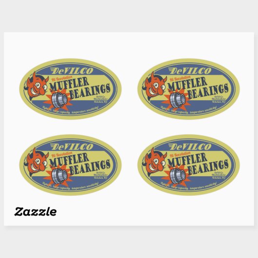 DeVILco Muffler-Anhörungen Ovaler Aufkleber (Blatt)