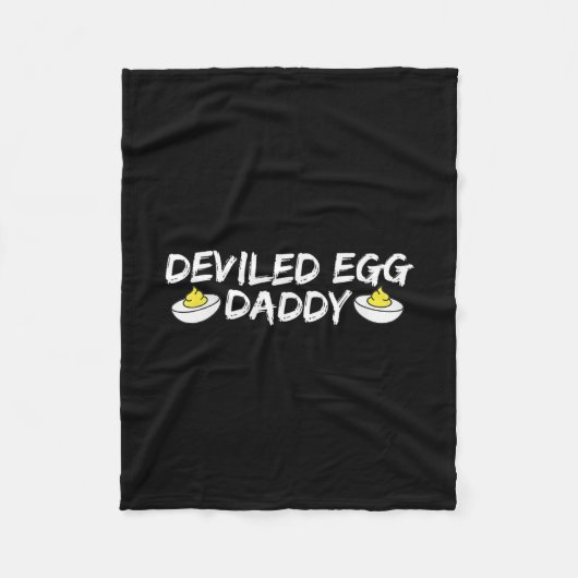 Deviled Egg Daddy Retro-Abendessen Du weißt, warum Fleecedecke (Vorderseite)