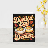 Deviled Egg Er Funny Retro Thanksgiving Food Quote Karte (Gelbe Blume)