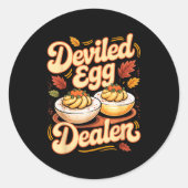 Deviled Egg Er Funny Retro Thanksgiving Food Quote Runder Aufkleber (Vorderseite)