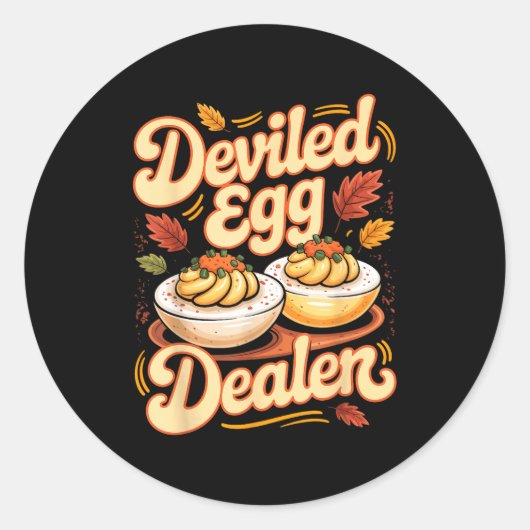 Deviled Egg Er Funny Retro Thanksgiving Food Quote Runder Aufkleber (Vorderseite)