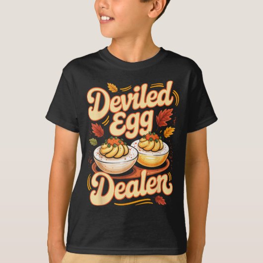 Deviled Egg Er Funny Retro Thanksgiving Food Quote T-Shirt (Vorderseite)