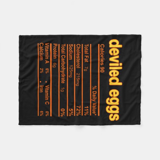 Deviled Egg Nutrition Facts Funny Thanksgiving Chr Fleecedecke (Vorderseite (Horizontal))