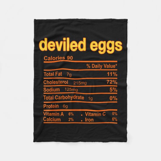 Deviled Egg Nutrition Facts Funny Thanksgiving Chr Fleecedecke (Vorderseite)