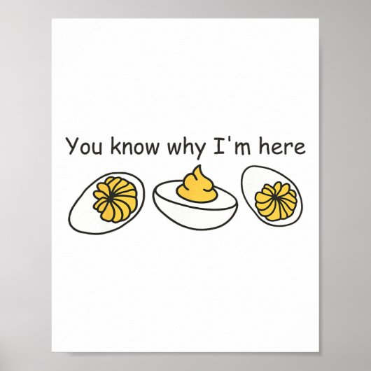 Deviled Egg You Know Why I'm Here Retro Thanksgivi Poster (Vorne)