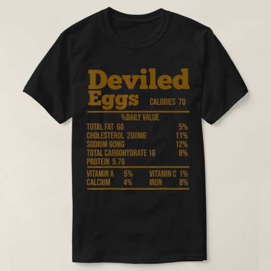 Deviled Eggs Thanksgiving Nutrition Funny Food Fac T-Shirt (Design vorne)