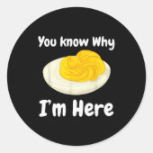 Deviled Eggs You Know Why I’m Here Thanksgiving Fo Runder Aufkleber (Vorderseite)