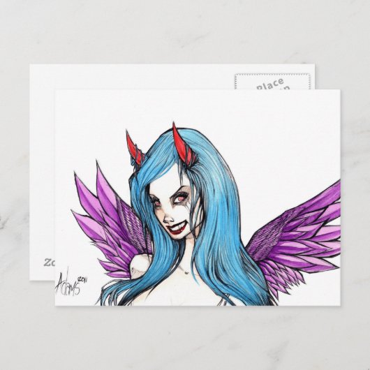 Devilian Look Postkarte (Vorne/Hinten)
