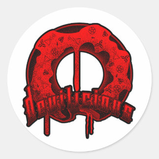 Devilicious Donut Runder Aufkleber