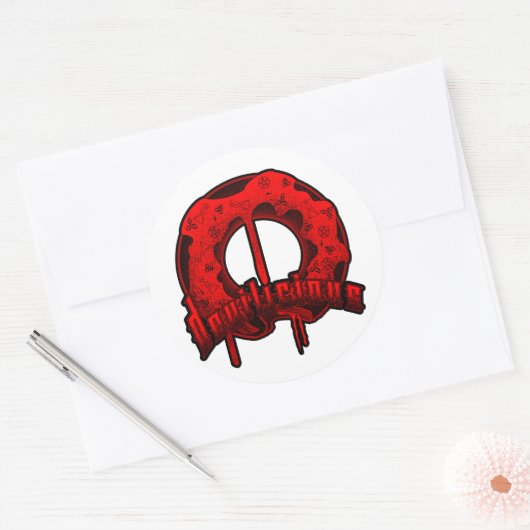 Devilicious Donut Runder Aufkleber (Umschlag)