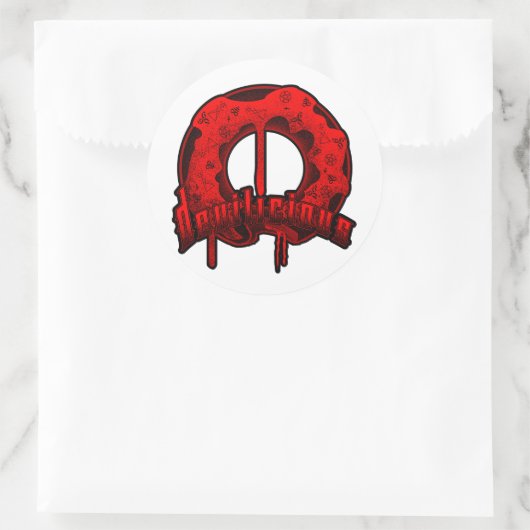Devilicious Donut Runder Aufkleber (Tasche)