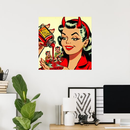 Devilish Button-up Poster (Heimbüro)