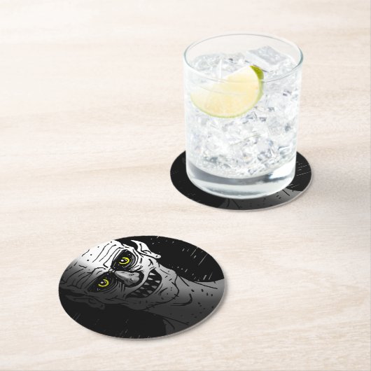 Devilish Halloween Vampire Runder Pappuntersetzer (Vor Ort)