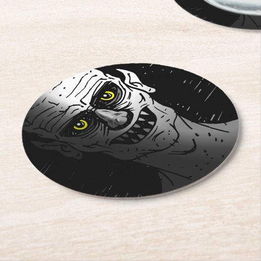 Devilish Halloween Vampire Runder Pappuntersetzer (Angewinkelt)