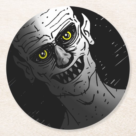 Devilish Halloween Vampire Runder Pappuntersetzer (Vorderseite)