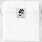 Devilish Innocent Woman Quadratischer Aufkleber (Tasche)