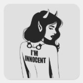 Devilish Innocent Woman Quadratischer Aufkleber (Vorderseite)