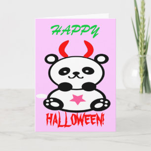 ♫ ♥ Devilish Niedlich Baby-Panda Halloween-Kartena Karte