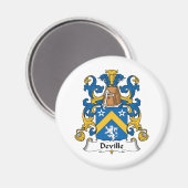 Deville Familienwappen Magnet (Vorderseite/Rückseite)