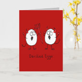 Devilled Eggs - Funny Halloween Grußkarte Karte (Gelbe Blume)